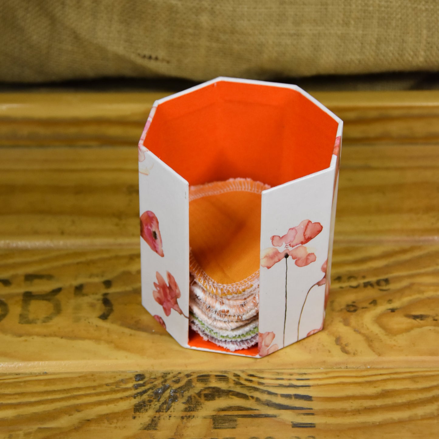 Abschminkpads-Aufbewahrungsbox | Schachtel | mit Abschminkpads | Mohnblume