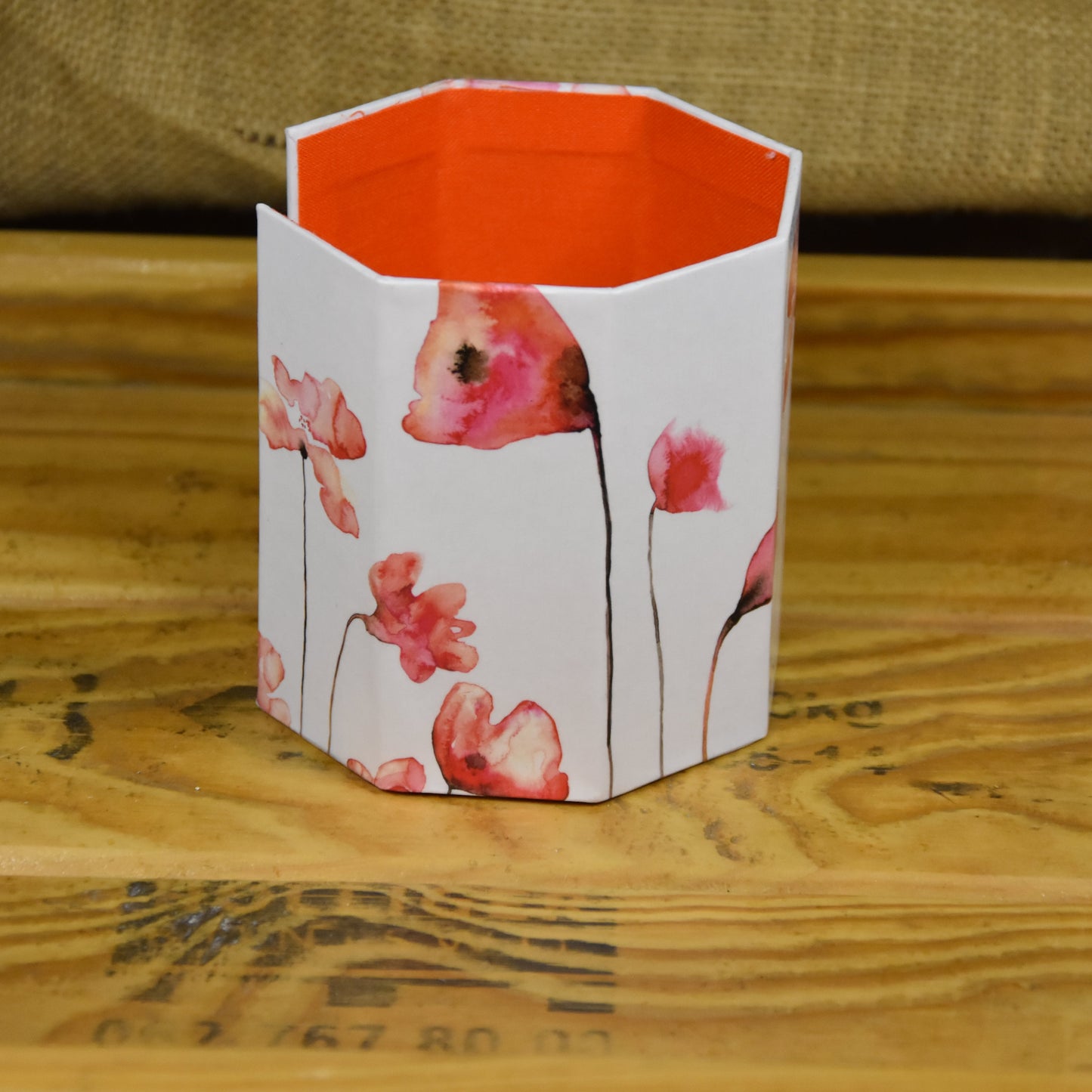 Abschminkpads-Aufbewahrungsbox | Schachtel | mit Abschminkpads | Mohnblume