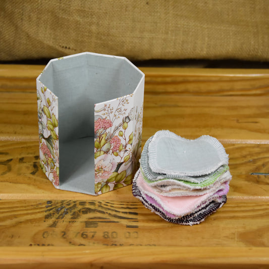 Abschminkpads-Aufbewahrungsbox | Schachtel | mit Abschminkpads | Blumenmischung