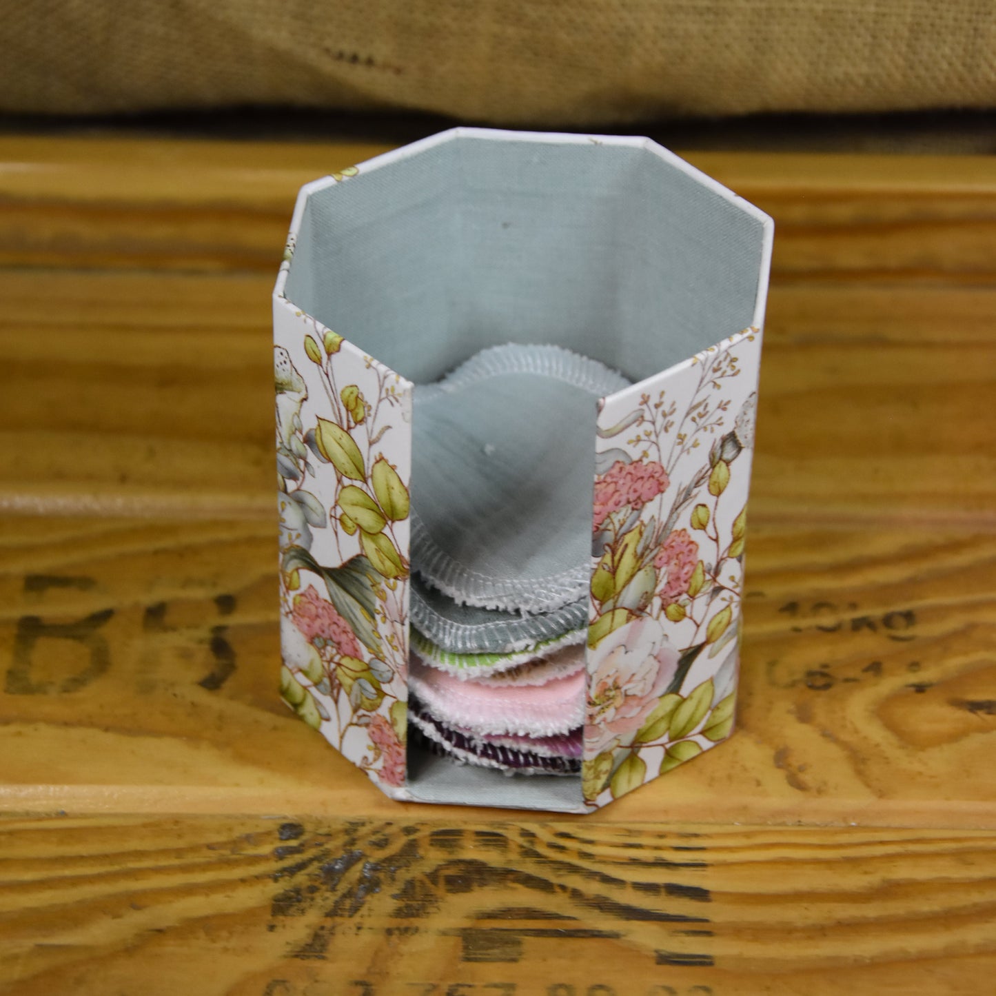 Abschminkpads-Aufbewahrungsbox | Schachtel | mit Abschminkpads | Blumenmischung