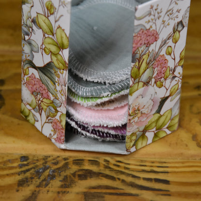 Abschminkpads-Aufbewahrungsbox | Schachtel | mit Abschminkpads | Blumenmischung