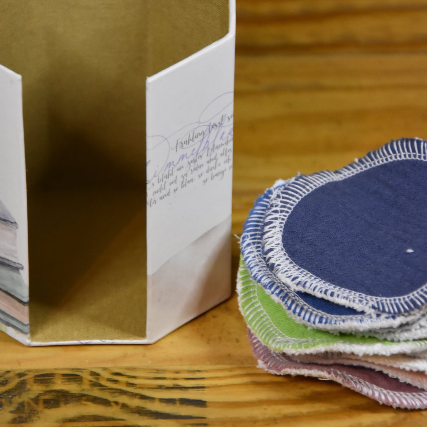 Abschminkpads-Aufbewahrungsbox | Schachtel | mit Abschminkpads | Vergissmeinnicht