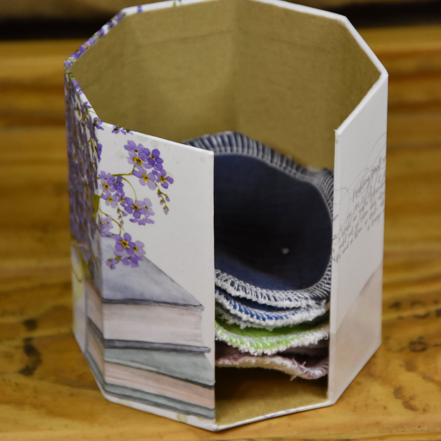 Abschminkpads-Aufbewahrungsbox | Schachtel | mit Abschminkpads | Vergissmeinnicht