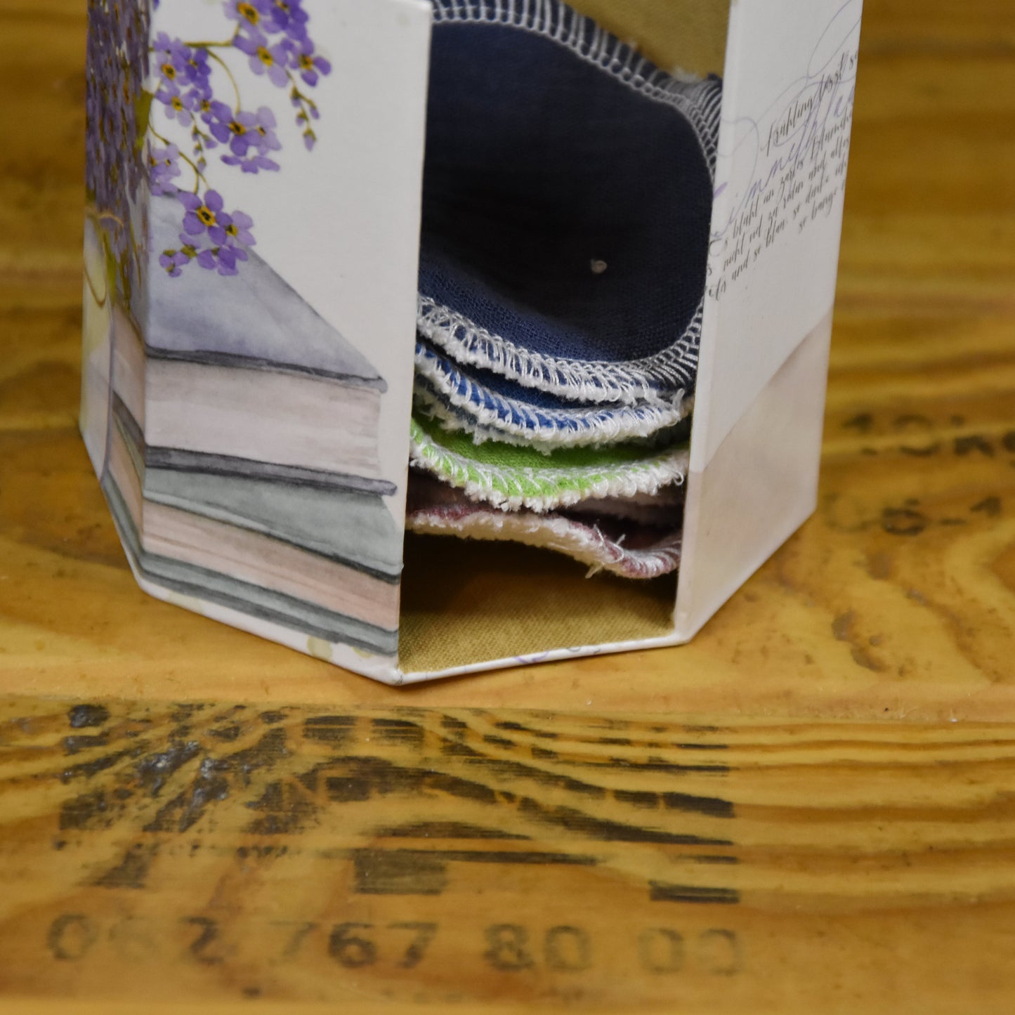 Abschminkpads-Aufbewahrungsbox | Schachtel | mit Abschminkpads | Vergissmeinnicht