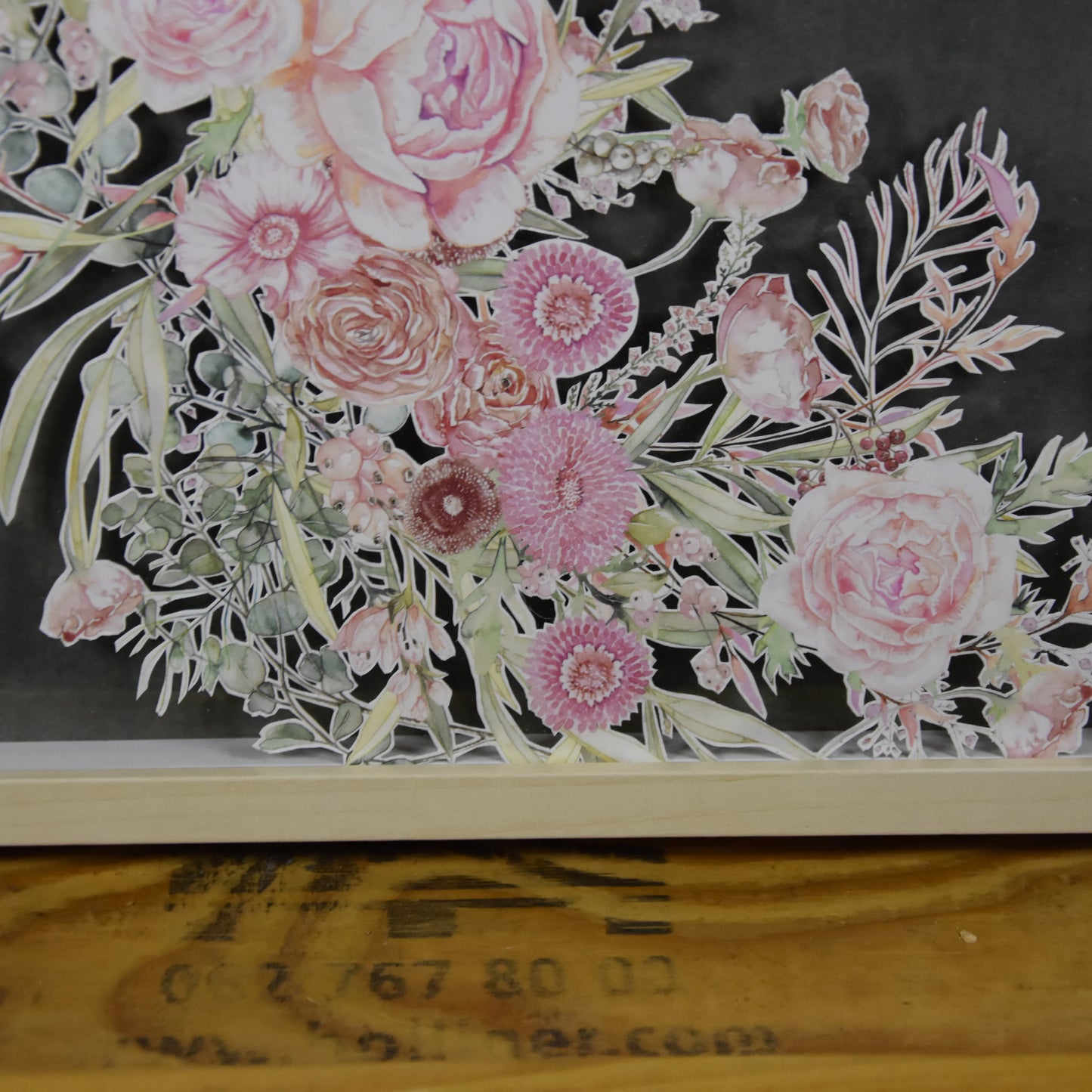 Bilderrahmen | Blumenkranz | Rosen | Frühling