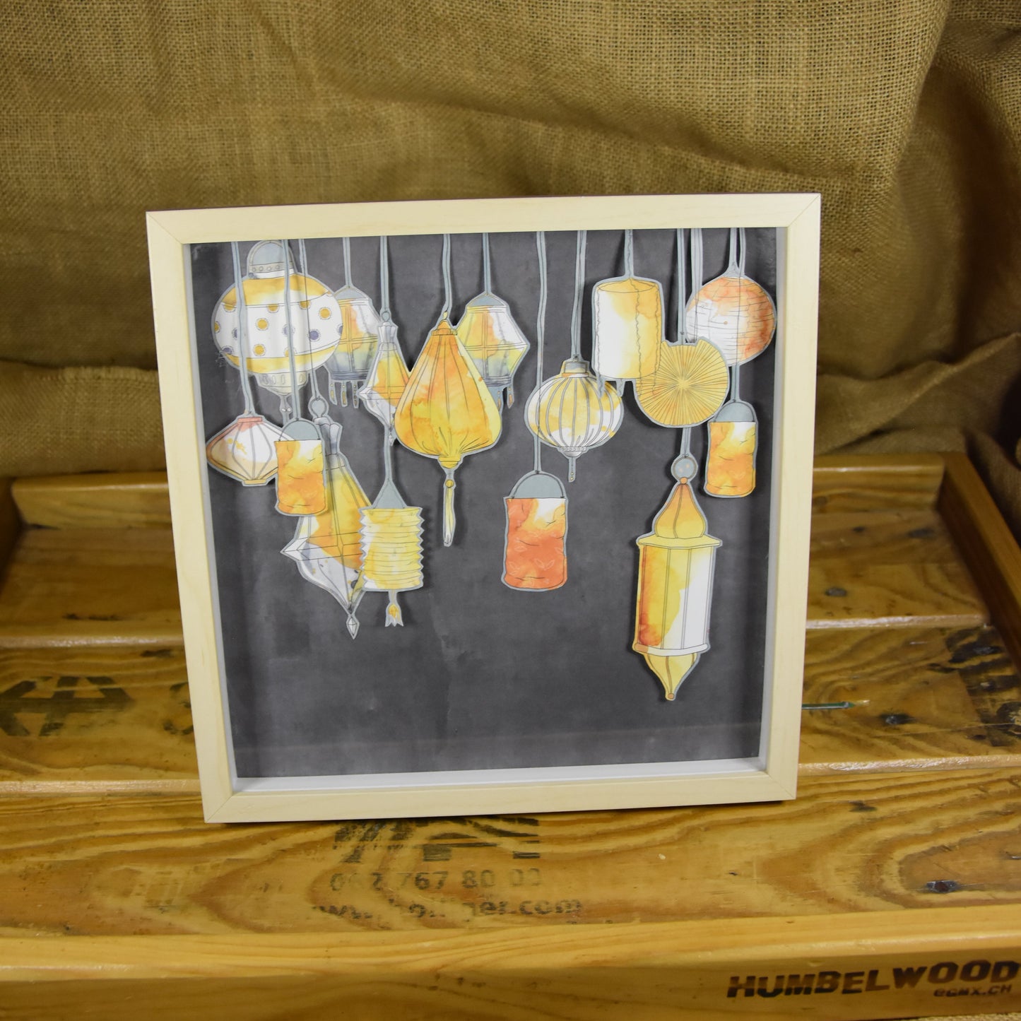 Bilderrahmen | Orienalisch | Lampion | Blau | Gelb