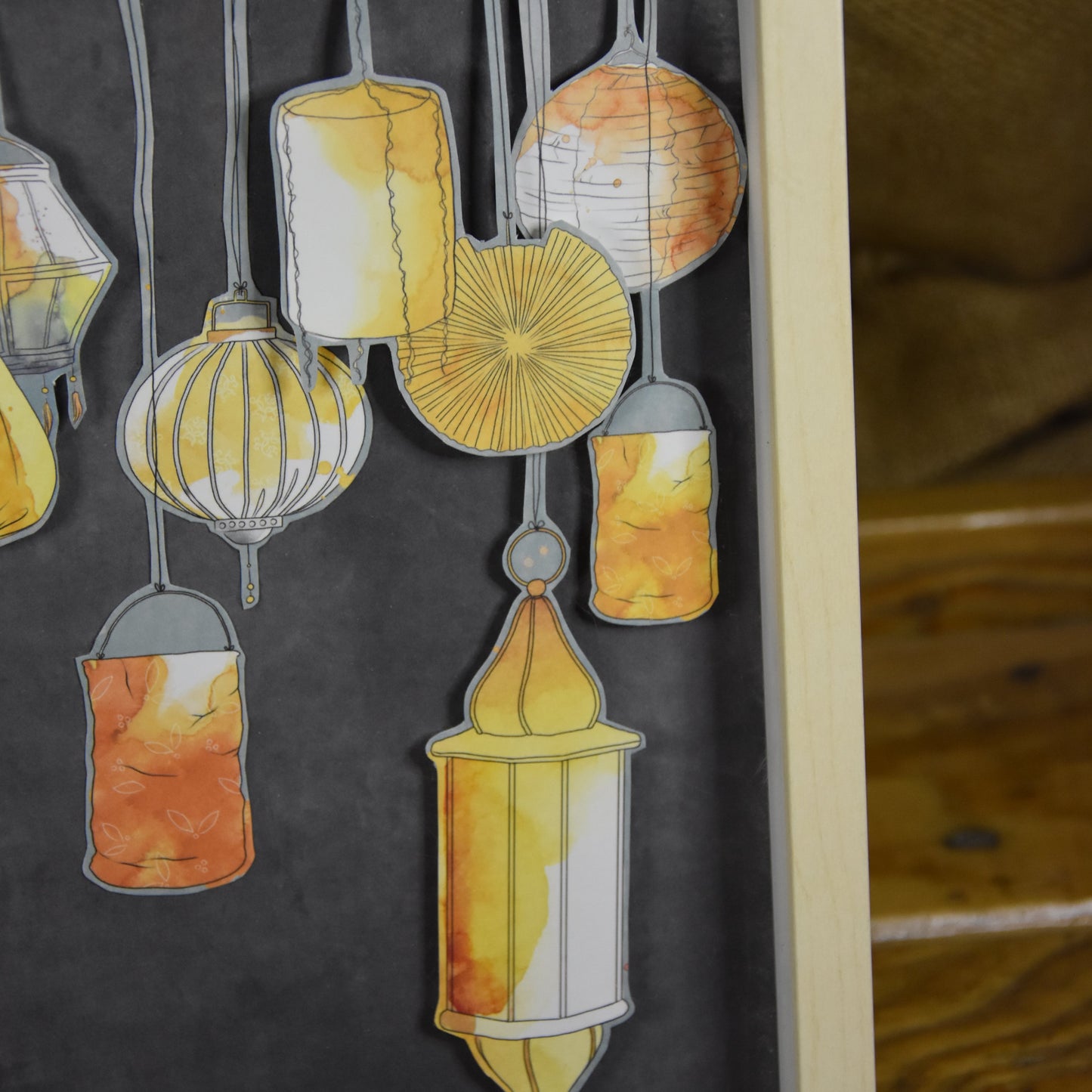 Bilderrahmen | Orienalisch | Lampion | Blau | Gelb