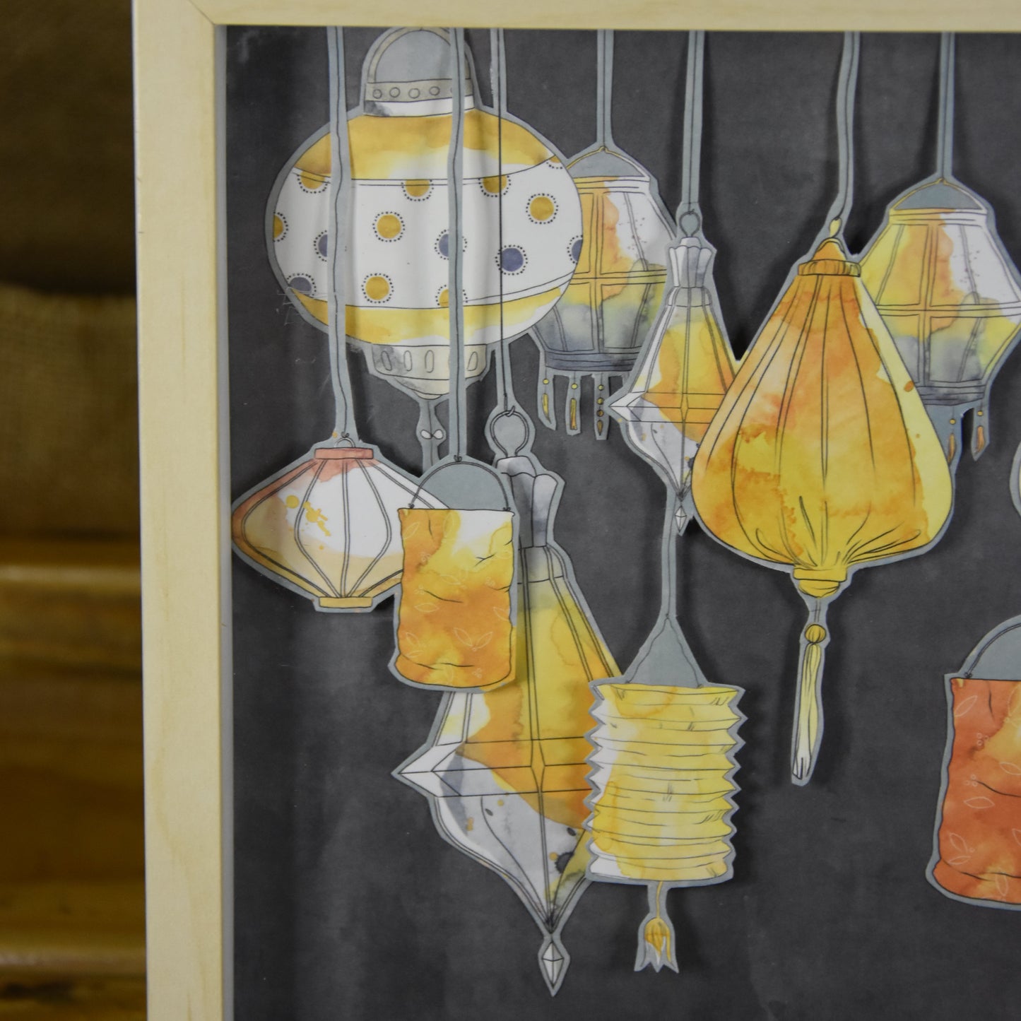 Bilderrahmen | Orienalisch | Lampion | Blau | Gelb