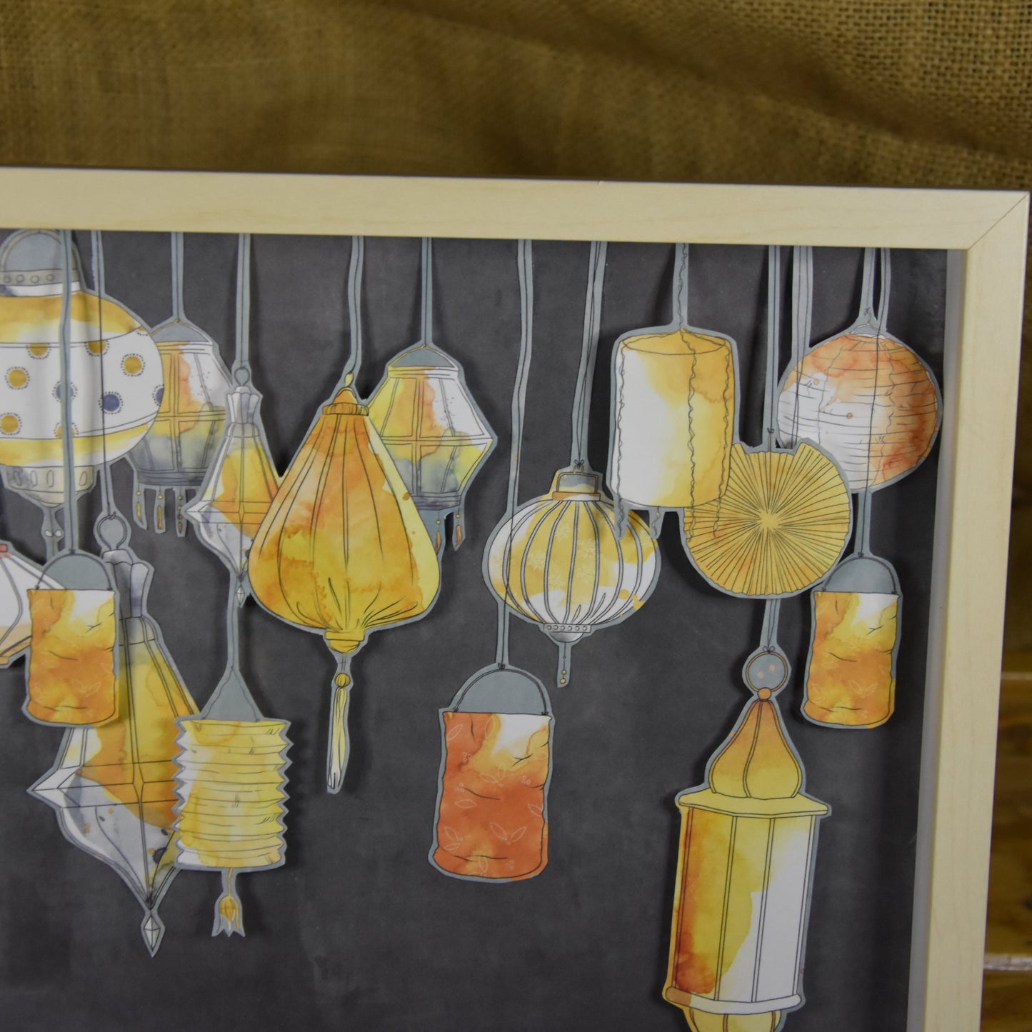 Bilderrahmen | Orienalisch | Lampion | Blau | Gelb