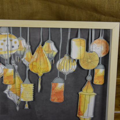 Bilderrahmen | Orienalisch | Lampion | Blau | Gelb