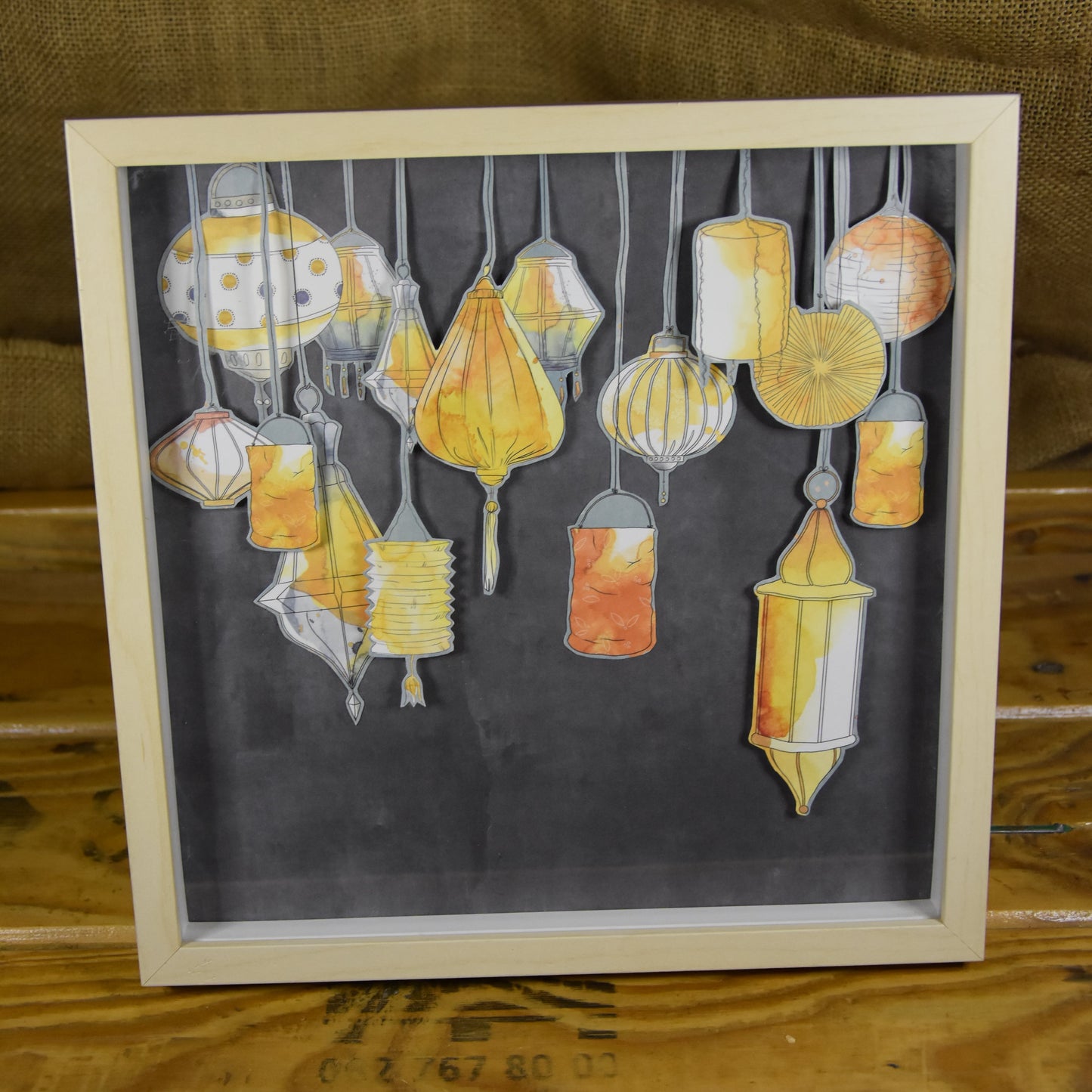 Bilderrahmen | Orienalisch | Lampion | Blau | Gelb