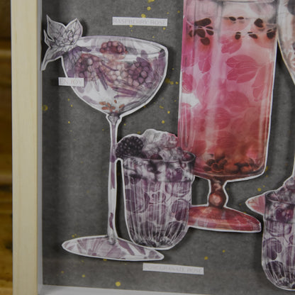 Bilderrahmen | happy cocktail | rosa | Gläser