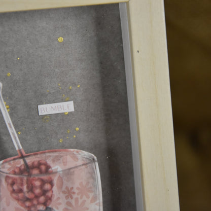 Bilderrahmen | happy cocktail | rosa | Gläser