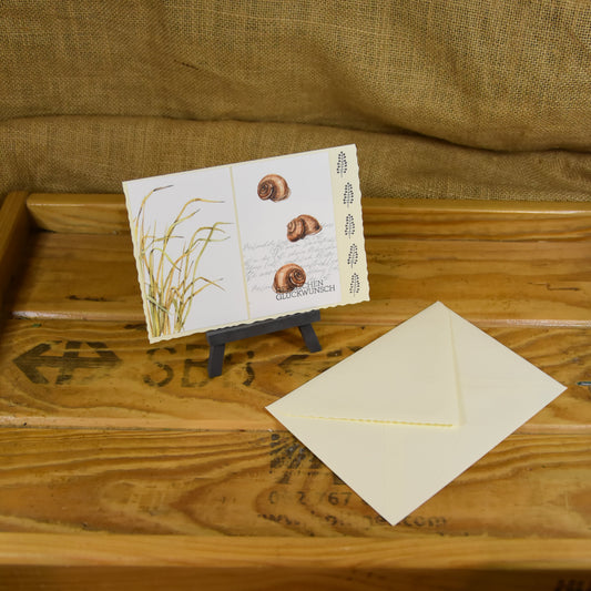Herzlichen Glückwunsch | Postkarte | Naturmotiv | Schnecken