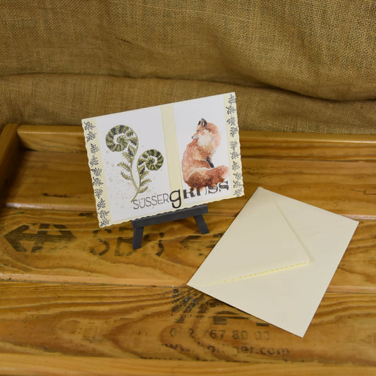 Süsser Gruss | Postkarte | Wald | Fuchs & Farn