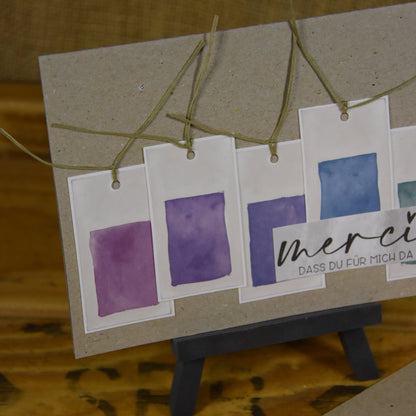 Merci | Postkarte | Aquarellfarben | Dankeschön