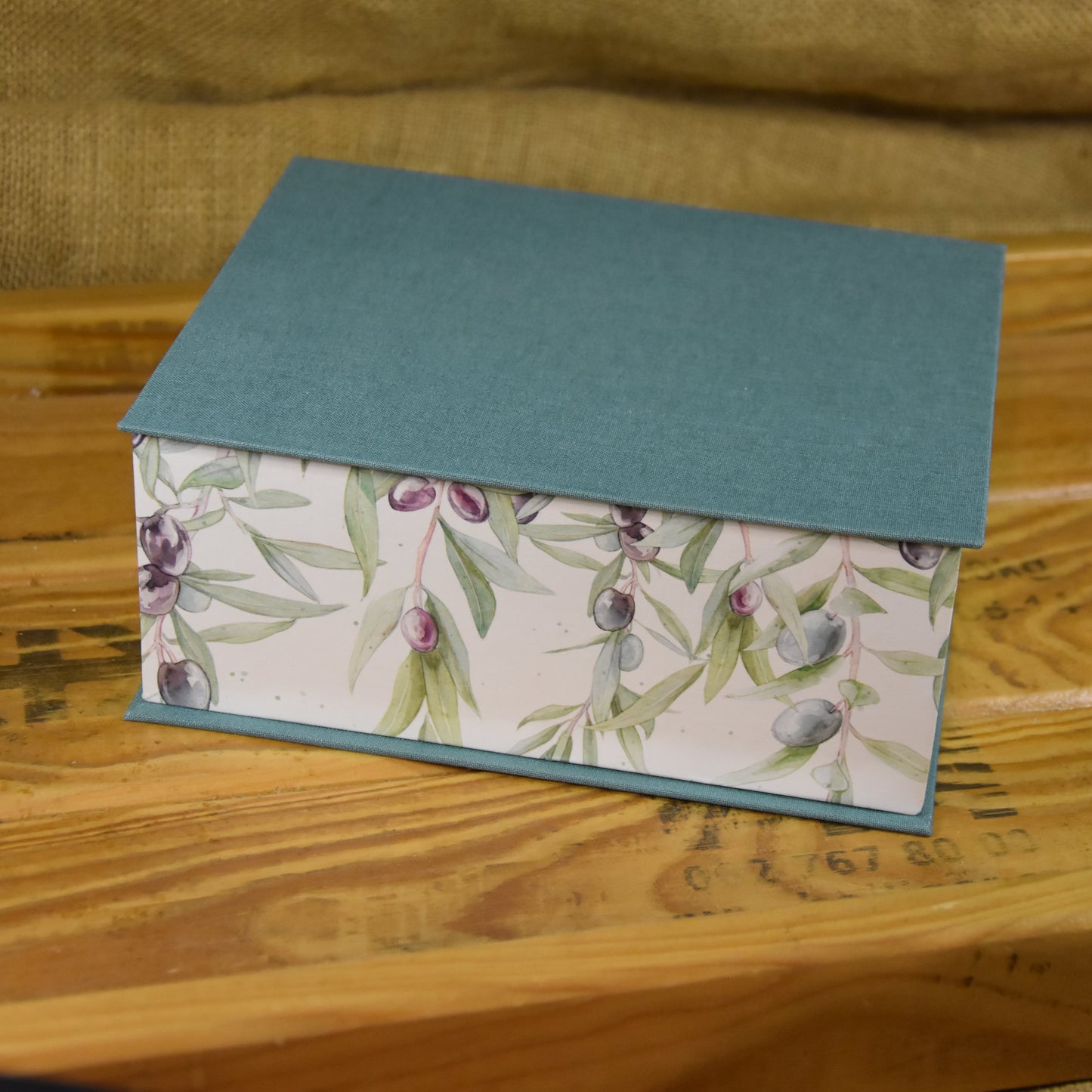 Schmuckkästchen | Schachtel | Olive | blau